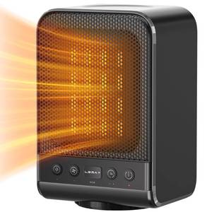 lot 8427 image: Lerat Space Heater, Portable Electric Heaters with Thermostat, 1500W PTC Fast Heating Ceramic Room Small Heater with 3 Modes, 1-12H Timer, Heaters for Indoor Use Office Bedroom Home-Black