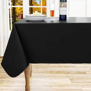 lot 8428 image: Homing Rectangle Vinyl Tablecloth, Waterproof Spillproof Plastic Flannel Backed Table Cloth, Wipe Clean Table Cover for Dining Table, Buffet Parties and Camping (Black, 60 x 84)