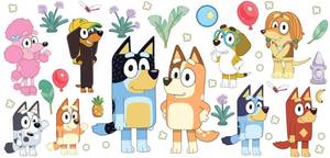lot 8438 image: RoomMates Bluey Family and Friends Peel and Stick Wall Decals, RMK5457SCS