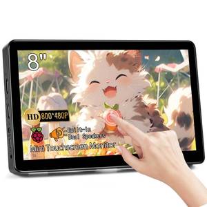 lot 8447 image: 8 Inch Touchscreen Mini Monitor HD 800x480 Small Monitor LCD Display for PC Laptop Ras Pi, with HDMI Ports, Built-in Speakers and Stand