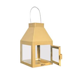 lot 8452 image: Rely Metal Lantern Candle Holder for Indoor & Outdoor Decor, Hanging Tealight Candles Holders for Wedding, Party, Christmas Decoration - Modern Home Decor, 5.5 Inch (Hazelnut Color)