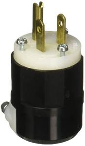lot 8460 image: Leviton 5266-C Black-White, 15 Amp, 125 Volt, Industrial Grade, Plug, Straight Blade, Grounding, 1 Pack