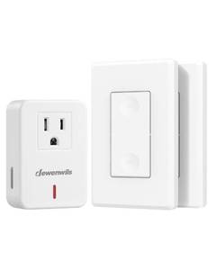lot 8464 image: DEWENWILS Wireless Remote Wall Switch and Outlet, Plug in Remote Control Outlet Light Switch, No Wiring, Expandable, 100ft RF Range, ETL Listed (2 Switches and 1 Receiver)
