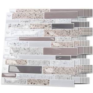 lot 8469 image: Art3d Backsplash Tile for Kitchen Peel and Stick, 10 Sheets Self-Adhesive Wall Tiles for Kitchen, Bathroom Back Splashes, 12x12, Terrazzo
