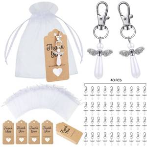 lot 8476 image: Hicarer 120 Pieces Angel Design Keychain Favors Set, Celebration of Life Favors, Thank You Tags, Baptism Favors for Baby Shower, Memorial Party Supplies, Christmas Gift, Wedding Party Supplies