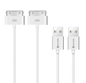 lot 8477 image: iPhone 4s Cable, 30-Pin USB Sync and Charging Data Cable for iPhone 44S3G3GS, iPad 123, and iPod (51.5 Meter) - Pack of 2