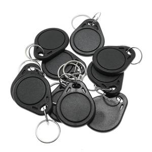 lot 8487 image: Maxmoral 10pcs Black Plastic ID 125KHz RFID Writable Rewritable T5577 Key Fob Tag for RFID Writer