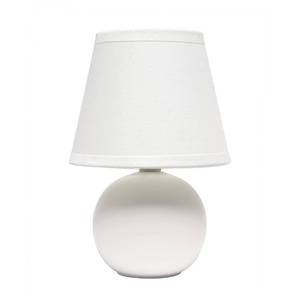 lot 9036 image: Simple Designs LT2008-OFF Mini Ceramic Globe Table Lamp, Off White