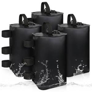 lot 9037 image: ILLUMINEW 4 Pack Canopy Water Weight Bag, Water Tent Weights Set of 4 Leg Weights for Gazebo, Pop Up Canopy, Canopies, Tent (Black 10L)