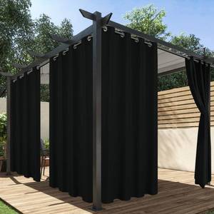 lot 9042 image: HolidayIdeas Outdoor Curtains for Patio Waterproof, 4 Panels - 54 x 84 Inch - Privacy Protection & Light Filtering Curtains Black Grommet Outside Curtains for Porch, Gazebo, Pergola, Backyard