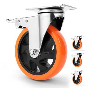 lot 9059 image: W B D WEIBIDA 5 inch Swivel Caster Wheels with Dual Locking, Heavy Duty Castors Set of 4, Silent Rolling, Top Plate Casters for Cart, Workbench, Furniture (Hardware Kits)