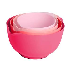 lot 9060 image: BoxedHome Classic Mixing Bowl Set, BPA Free Plastic, Microwave and Dishwasher Safe (Set of 4, Pink), 4.5 quarts