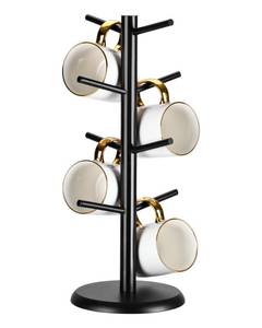 lot 9062 image: Lorbro Coffee Mug Tree with 8 Hooks, Mug Tree Stand, Wood Coffee Cup Holder, Countertop Mug Tree, Mug Stand Kitchen Organizer, Cafe Accessories Decor & Kitchen Organizer Storage Stand (Brown)