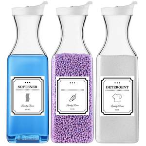 lot 9073 image: Laundry-Detergent-Dispenser,54oz Fabric Softener Dispenser,Plastic Liquid Laundry Detergent Container,Laundry Detergent Organizer for Laundry Room Organization with 4 Labels,3 Pack