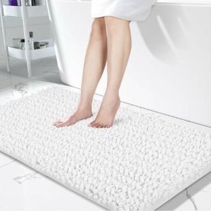 lot 9075 image: Yimobra Long Bathroom Rug Mat, Large Size 55.1 x 24, Extra Soft Absorbent Thick Microfiber Chenille Bath Rug, Non-Slip, Machine Wash Dry, Bath Mats for Bathroom Floor, Tub and Shower, Bright White