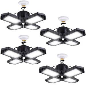 lot 9078 image: 4Pack LED Garage Lights,100W Deformable Led Garage Lighting 10000LM E26 Daylight 6000K LED Garage Ceiling Lighting Super Bright Adjustable Garage Lights for Garage,Warehouse