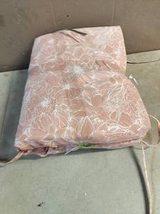 lot 9083 image: Pink Flower Outdoor Cushion 36in X 21in