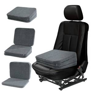 lot 9097 image: HOMBYS Adjustable Car Booster Seat for Short Drivers, 3 Heights for Different People, Adult Car Seat Cushions for Driving, Supportive Car Seat Pad for Lower Back Pain Reduce, (17x13.8x6.3, Grey)