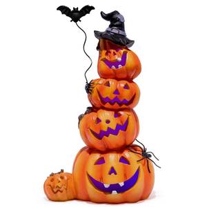 lot 10136 image: Hodao Halloween Pumpkin Decorations Indoor Halloween Decorations Clearance for TableHalloweenWindowPresent BoxGiftCourtyard Corridor (Orange Stacking Pumpkins)