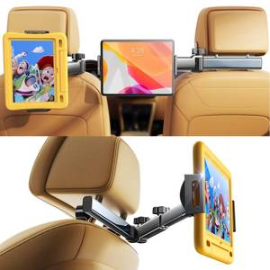 lot 10138 image: LISEN for iPad Holder for Car Accessories for Women Travel Gift, Tablet Holder Mount Car Essentials for Women 3 in 1 iPad Holder Car Road Trip Essentials for 4.7-11 iPad Mini Tab Fire Tablet Black