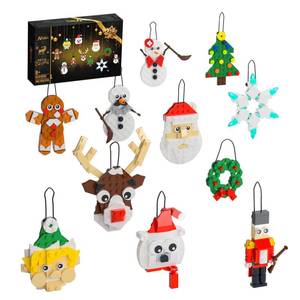 lot 10176 image: Christmas Ornaments Building Kit, Christmas Tree, Wreath, Santa, Snowman, Gingerbread, Reindeer, Nutcrackers, Snowflake 11-in-1. Stocking Stuffers Decor Toys Gifts for Boys Girls Kids.