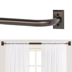 lot 10193 image: TANGWIN Bronze Curtain Rod,Wrap Around Curtain Rod,Curtain Rods for Windows 36 to 72 Inch,1 Inch Adjustable Blackout Curtain Rod,Curved Window Curtain Rod,Heavy Duty Bedroom Curtain Rods 36-72,Brown