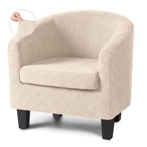 lot 10194 image: VANSOFY Club Chair Slipcover 2 Piece Stretch Barrel Chair Covers Jacquard Tub Chair Slipcovers Soft Armchair Sofa Cover Couch Furniture Protector��1 Pack,Cream��