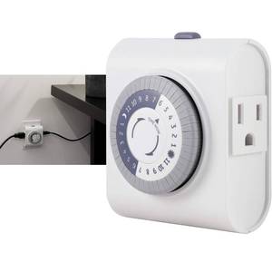 lot 10204 image: GE 24-Hour 2 Grounded Outlets Mechanical Outlet Timer, Timers for Electrical Outlets Indoor, Light Timers Indoor, Daily ONOFF Cycle, Timer for Lights Inside, Christmas Tree Timer, 15075