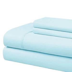 lot 10224 image: Cathay Home Essentials Ultra Soft Hypoallergenic Wrinkle Resistant Double Brushed Microfiber Bedding Sheet Set, Aqua, Queen