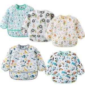 lot 10229 image: ElecMotive 5 Pack Long Sleeve Bib,Baby Toddler Waterproof Sleeved Bib for 6-30 Months Reusable with Catch-all Pocket