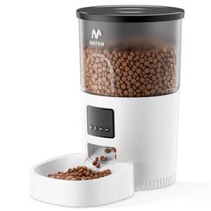 lot 5280 image: IMIPAW Automatic Cat Feeder 3L Dry Pet Food Dispenser Timed Programmable Control Dual Power Anti-Clogging Design 10 Meals Per Day Slow Feeder for Cats and Puppies