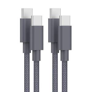 lot 6014 image: USB C to USB C Cable 100W 6.6ft 2 Pack, USBC Type C Fast Charging Cord for MacBook Pro, Air, iPad Pro 12.9 11 inch, iPad Air Mini, iPhone15ProPro Max, Samsung Galaxy S23 S23 Ultra, Pixel, LG