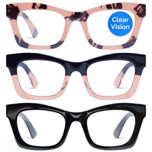 lot 6028 image: CCVOO Oprah Style Reading Glasses Women - Lightweight Readers with 99% Blue Light Blocking - UV 400 Cheaters with Spring Hinge