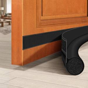 lot 6040 image: HomeProtect Door Draft Stopper 36 Inch Adjustable Door Draft Blocker Door Guard Reduce Cold Air, Light, Odor, Soundproof Door Sweep for Bottom of Door Fit for InteriorExterior Doors, Black
