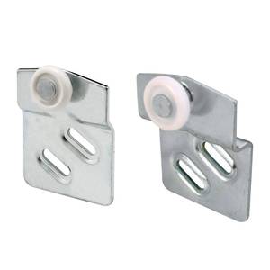 lot 6056 image: Prime-Line N 7537 Sliding Closet Door Roller Kit, 78 In. Wheel Dia., Convex (Round) Edge Plastic, Stamped Steel Construction, Includes 14 & 12 In. Offset Pairs, Fits Atlas Wardrobe Doors (2 Pack)