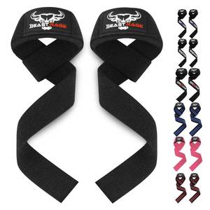 lot 6074 image: BEAST RAGE Lifting Wrist Straps for Weightlifting, Weight Lifting Straps Gym Power Workouts Lifting Straps Padded Cotton Men Women Supportive Lift Deadlift Straps Hard Pull Exercise Straps (Black)