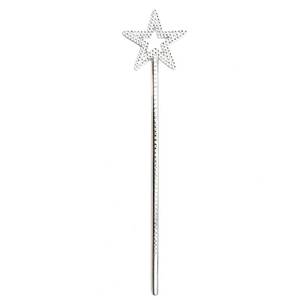 lot 6086 image: KDNZYIM Silver 13 Inches Star Wand Angel Wand Silver Fairy Princess Plating Silver Star Wands, Cosplay Costume Accessories, Magic Wand for Christmas, Halloween, Holiday Shows
