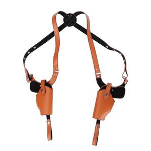 lot 6096 image: DONGKER Dual Gun Shoulder Holster,Leather Concealed Gun Holster with Adjustable Shoulder Strap for Height 67.7 inches-72.8 inches Festival Cosplay