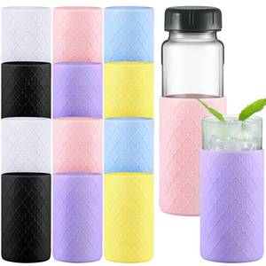 lot 6097 image: Qeeenar Water Bottle Silicone Sleeves for 18-20 oz Bottle Glass Bottle Protector, Reusable Silicone Sleeve for Water Bottle Anti Slip Protective Holders for Drink Smoothies