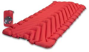 lot 6103 image: Klymit Insulated Static V Luxe Inflatable Sleeping Pad for Camping, Lightweight Hiking and Backpacking Air Bed For Cold Weather,Red - Retail $125.79