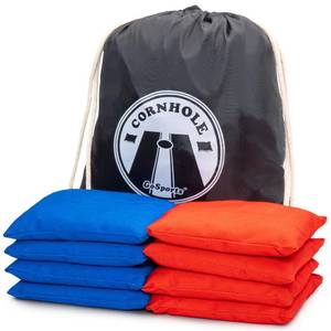 lot 6114 image: GoSports Official Regulation Cornhole Bean Bags Set of 8 �� for Fun Casual Cornhole Games - All Weather - Red and Blue