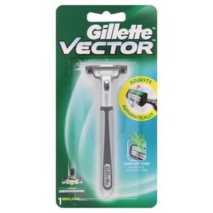 lot 6125 image: Red Gillette Vector Fits Atra Plus Razor Blade Refill Cartridge Shaver Handle Red