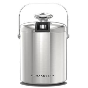 lot 6126 image: Olmaanseta Small Ice Bucket For Cocktail Bar With Lid And Tongs,Stainless Steel Insulated Ice Cube Bucket,Bar Ice Bucket For parties Wine Cooler Buckets