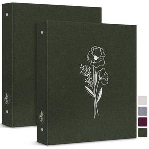 lot 6129 image: Lanpn Aesthetic Letter Size A4 3 Ring Binder 2 Packs, Linen Hardcover 1 inch Round Rings Folder Holder Planner Fits 8.5 x 11 Paper for Office School Journaling Collections (Green)