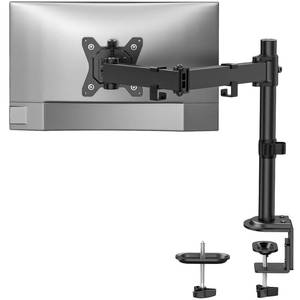 lot 6158 image: HUANUO Single Monitor Mount, Monitor Arm for 13��-32�� Monitors up to 17.6 lbs, Adjustable Monitor Stand with 16�� Max Height, Desk Mount with C-Clamp and Grommet Base, VESA 75x75mm or 100x100mm