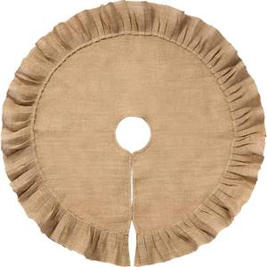 lot 6165 image: Tatuo Christmas Tree Skirt Decorations Linen Burlap Tree Skirt Round Xmas Skirt for Christmas Tree Clearance Fall Indoor Outdoor Holiday Family Winter Decorations(19.7 Inch,Linen Color)