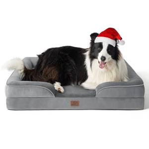lot 6196 image: Bedsure Orthopedic Dog Bed for Large Dogs - Big Washable Dog Sofa Beds Large, Supportive Foam Pet Couch Bed with Removable Washable Cover, Waterproof Lining and Nonskid Bottom, Grey