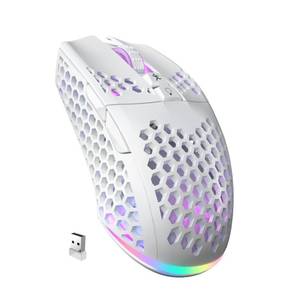 lot 6203 image: SOLAKAKA SM600 White Wireless Gaming Mouse,8000 DPI Tri-Modes BT5.1Type-C Wired2.4G Wireless Mouse with 2 Side Buttons, Programmable Macro Gamer Mouse with RGB Light for LaptopPCMac