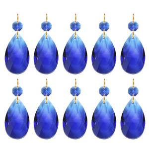 lot 6204 image: PATIKIL Teardrop Crystal Chandelier Pendants Beads, 10 Pack 60mm Length 38mm Chandelier Prisms Parts Ornaments Hanging Beads for DIY Arts Crafts Decoration, Dark Blue