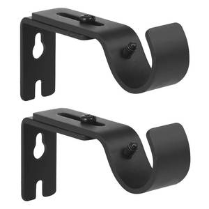 lot 6210 image: Anndason Heavy Duty Adjustable Curtain Rod Brackets Rod Holders for 1 Inch Rod, Black Color, (Set of 2)